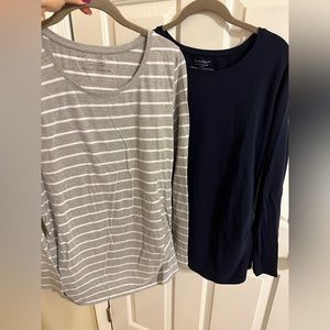 Two Maternity knit long sleeve tops